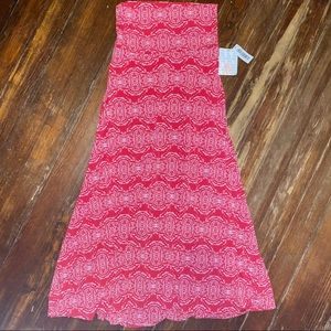 LuLaRoe Red + White Print Maxi Skirt - Brand NWT!